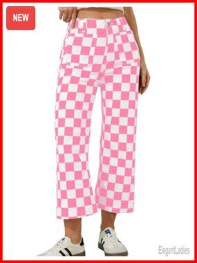 High Waisted Cropped Straight Leg Jeans with Pockets